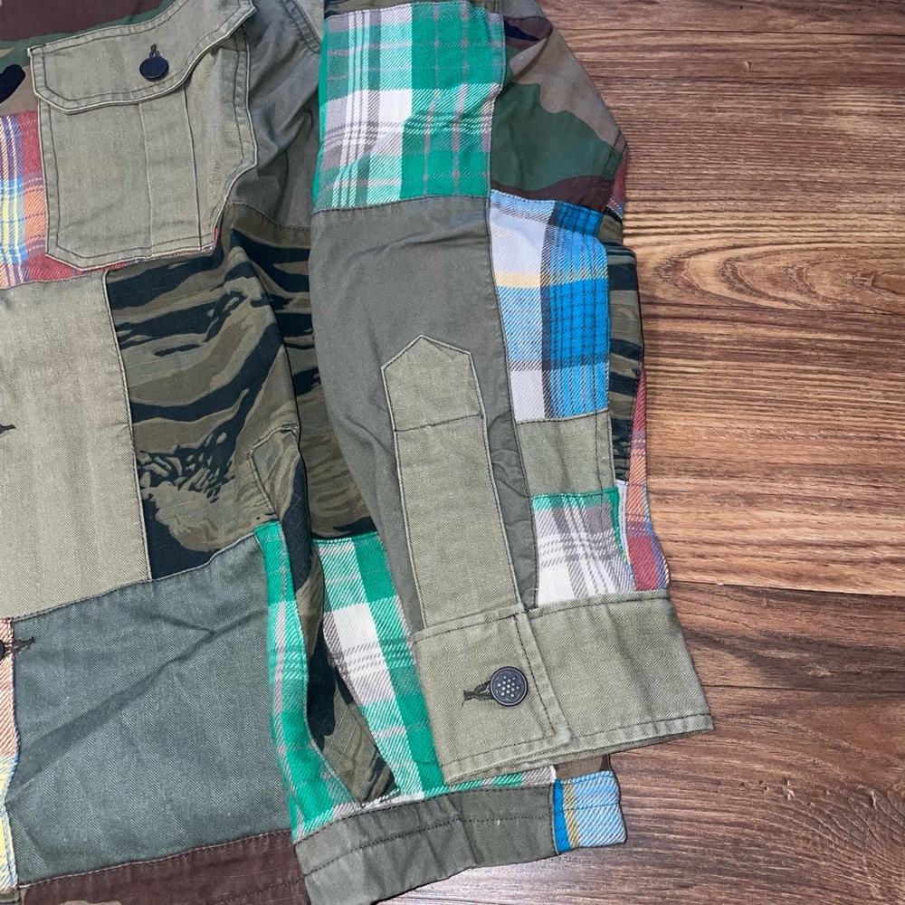 RRL Flannel Patchwork Military Jacket - Picture 7 of 15